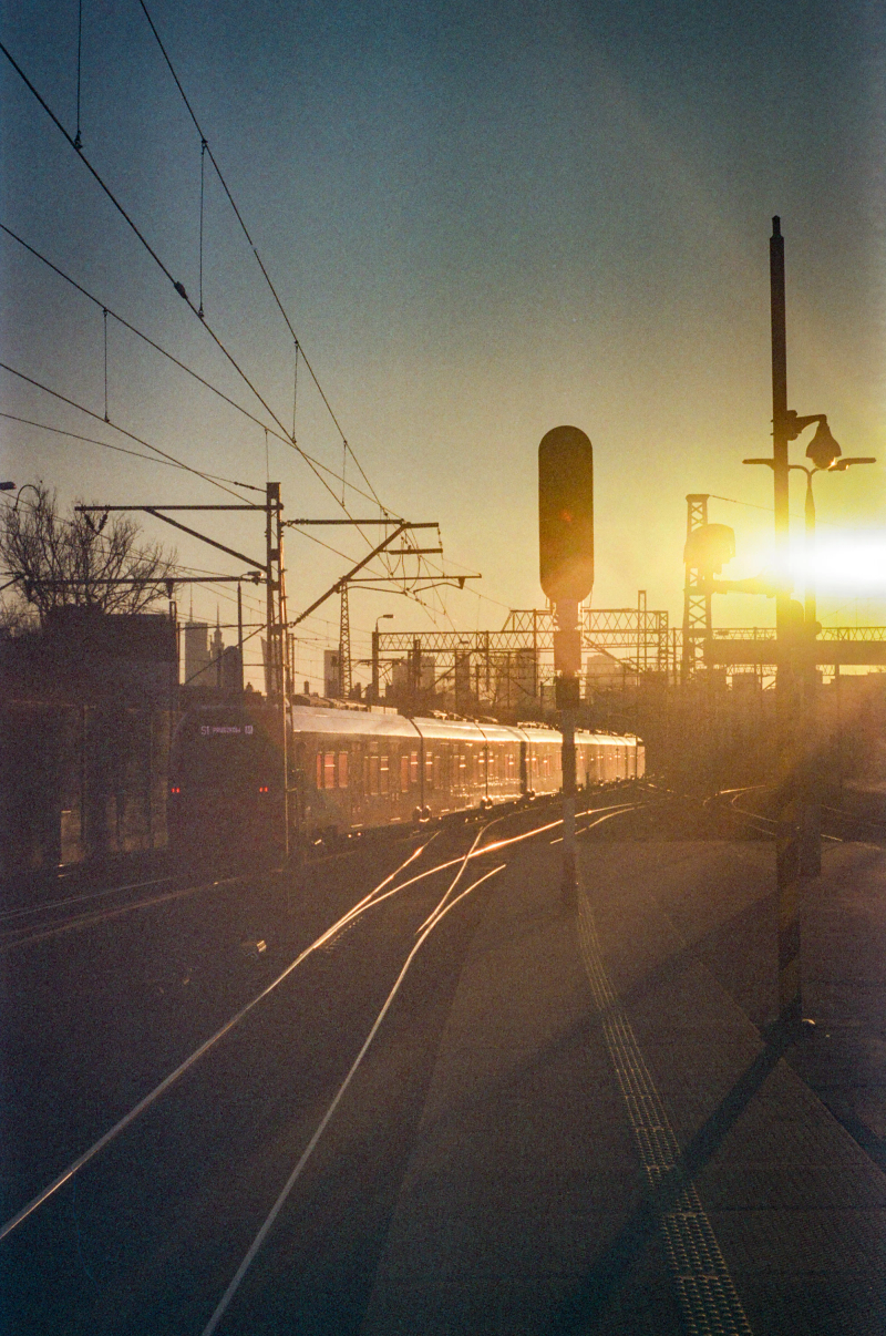 Photograph titled: analog departure towards the sunset
