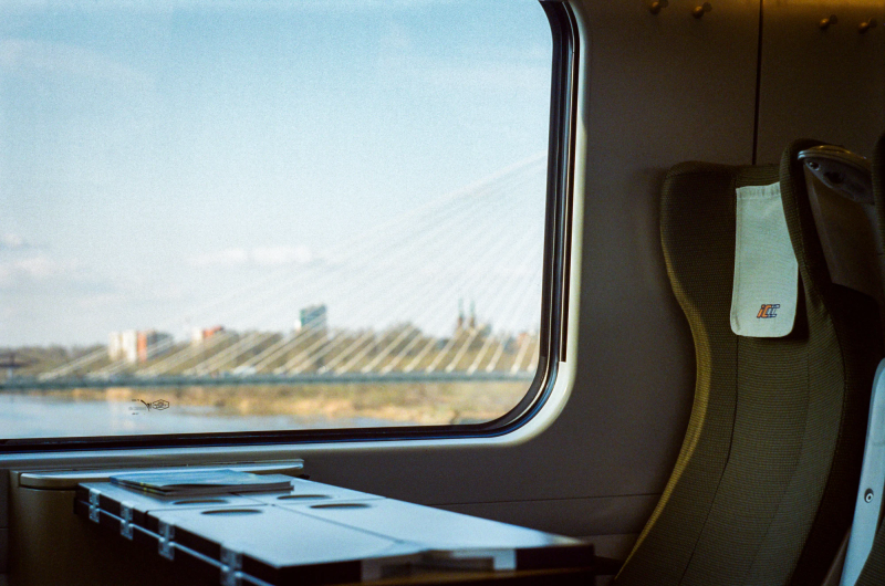 Photograph titled: analog travel window looks