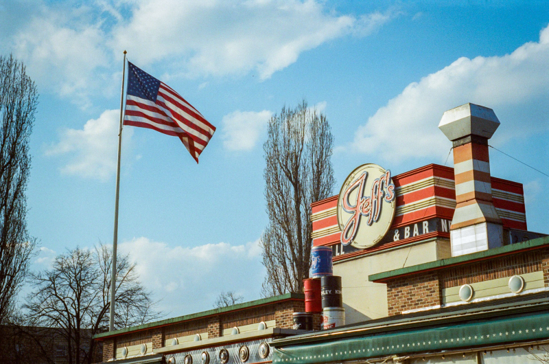 Photograph titled: analog warsaw jeffs bar