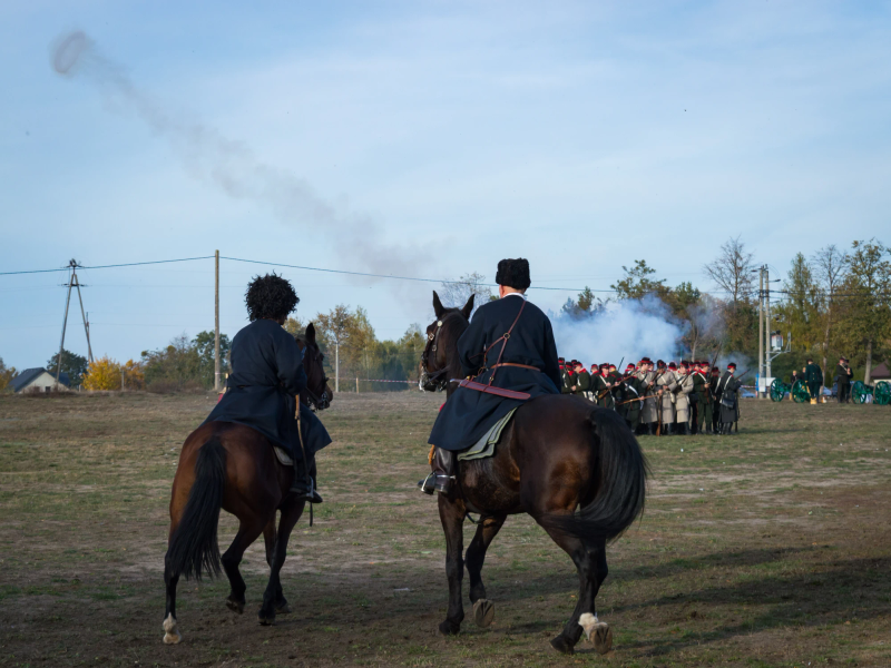 Photograph titled: horseback scene