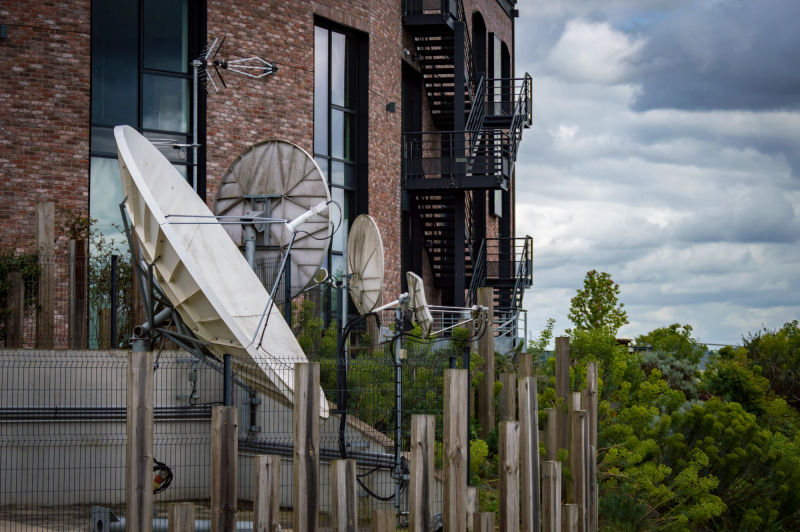 Photograph titled: satellite dishes