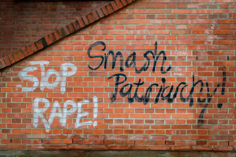Photograph titled: stop rape smash patriarchy